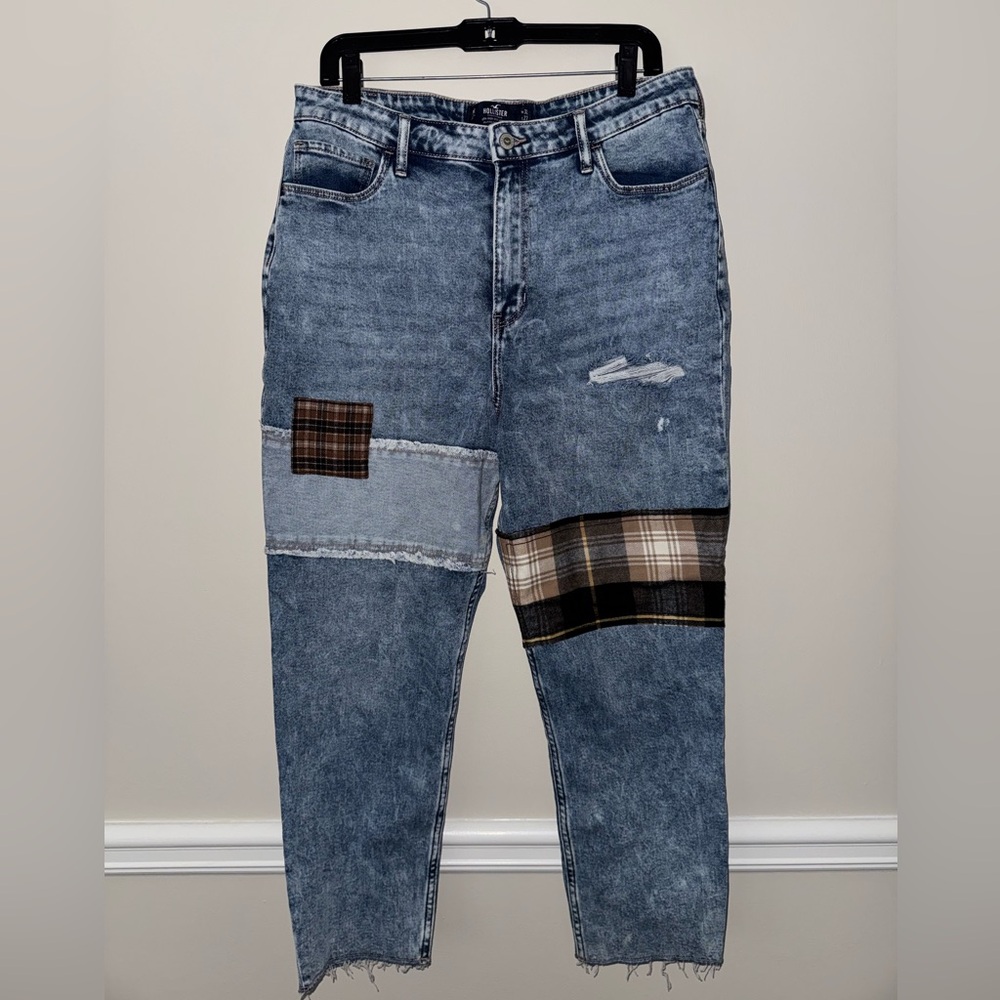 Hollister Blue Patchwork Women Jeans